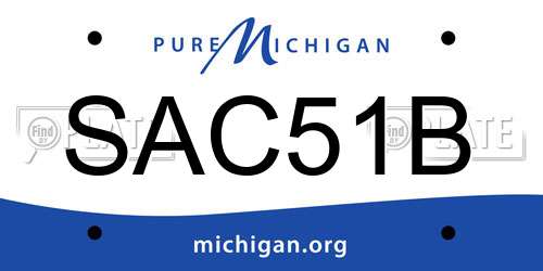 SAC51B Michigan License Plate