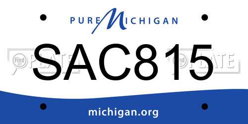 SAC815 Michigan License Plate