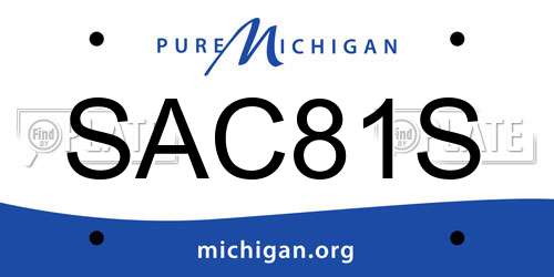 SAC81S Michigan License Plate