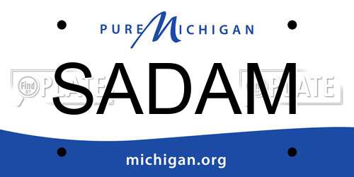 SADAM Michigan License Plate