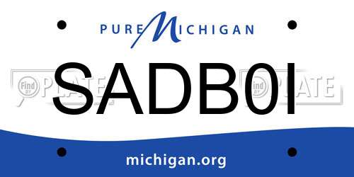 SADB0I Michigan License Plate