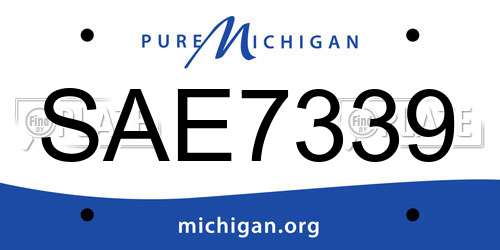 SAE7339 Michigan License Plate