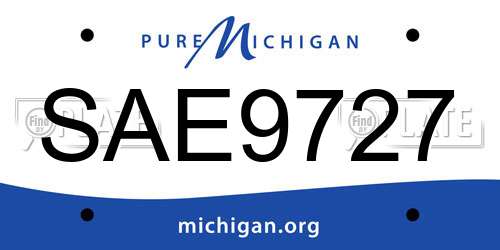 SAE9727 Michigan License Plate