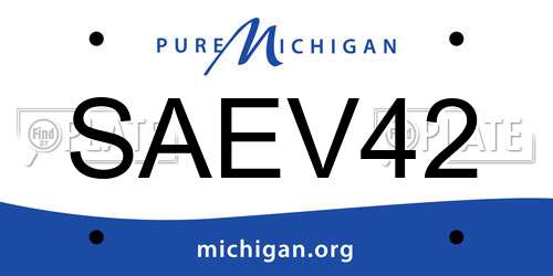 SAEV42 Michigan License Plate