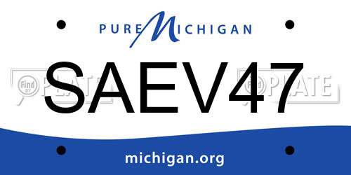 SAEV47 Michigan License Plate
