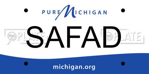 SAFAD Michigan License Plate