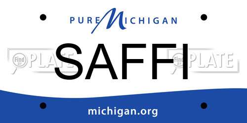 SAFFI Michigan License Plate