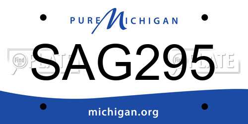 SAG295 Michigan License Plate