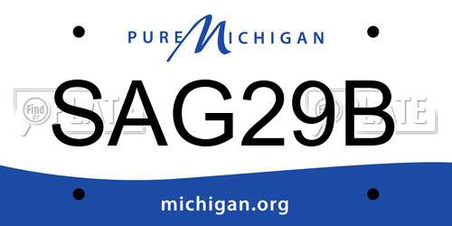 SAG29B Michigan License Plate