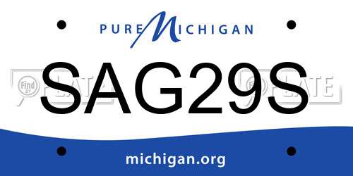 SAG29S Michigan License Plate