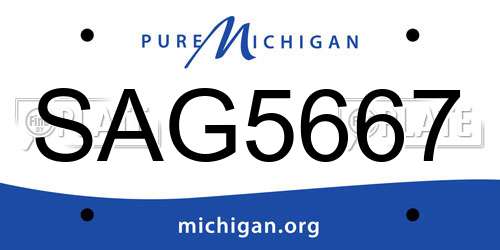 SAG5667 Michigan License Plate