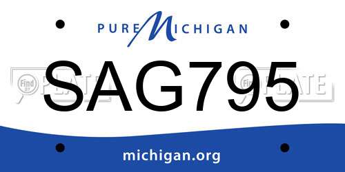 SAG795 Michigan License Plate