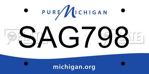 SAG798 Michigan License Plate