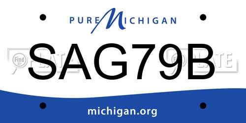 SAG79B Michigan License Plate