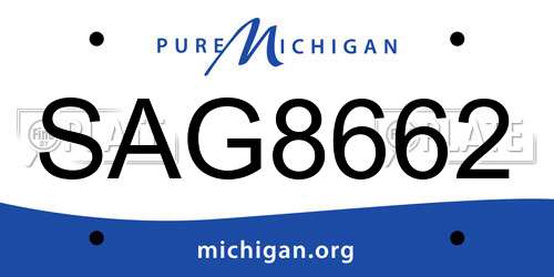 SAG8662 Michigan License Plate