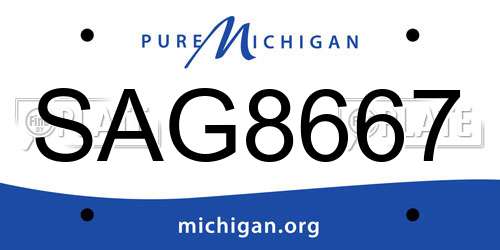 SAG8667 Michigan License Plate