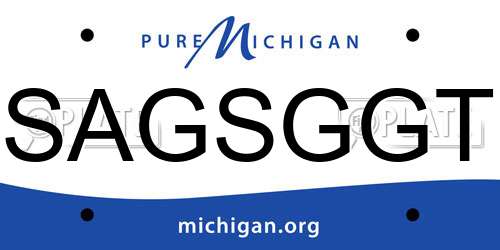 SAGSGGT Michigan License Plate