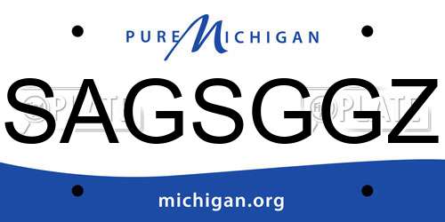 SAGSGGZ Michigan License Plate