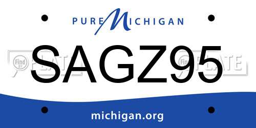 SAGZ95 Michigan License Plate