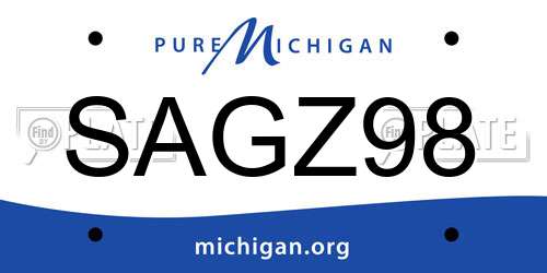 SAGZ98 Michigan License Plate