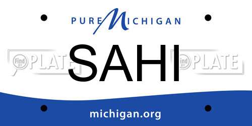 SAHI Michigan License Plate