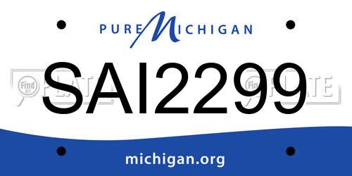 SAI2299 Michigan License Plate
