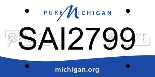 SAI2799 Michigan License Plate