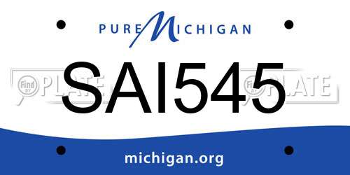 SAI545 Michigan License Plate