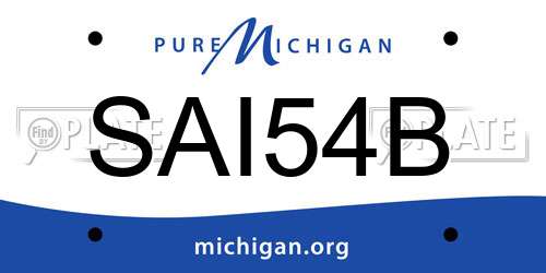 SAI54B Michigan License Plate