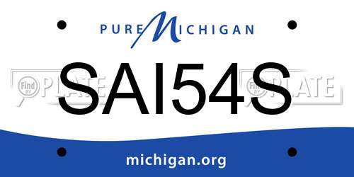 SAI54S Michigan License Plate