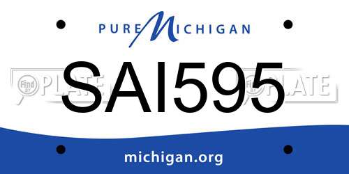 SAI595 Michigan License Plate