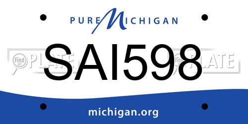 SAI598 Michigan License Plate