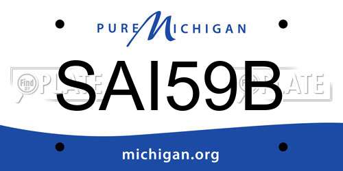 SAI59B Michigan License Plate