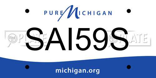 SAI59S Michigan License Plate