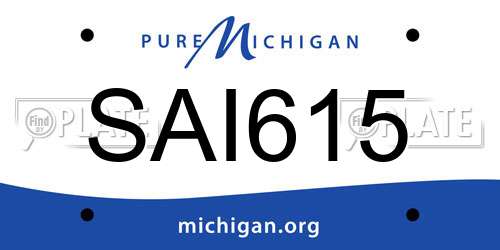 SAI615 Michigan License Plate