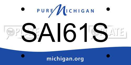 SAI61S Michigan License Plate