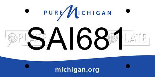 SAI681 Michigan License Plate