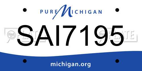 SAI7195 Michigan License Plate