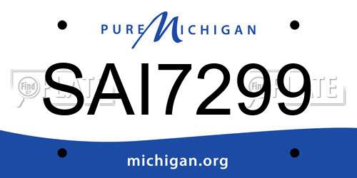 SAI7299 Michigan License Plate