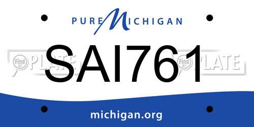 SAI761 Michigan License Plate