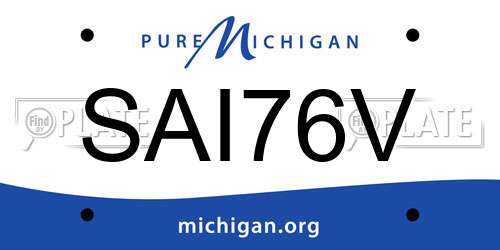 SAI76V Michigan License Plate