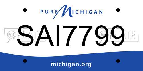 SAI7799 Michigan License Plate