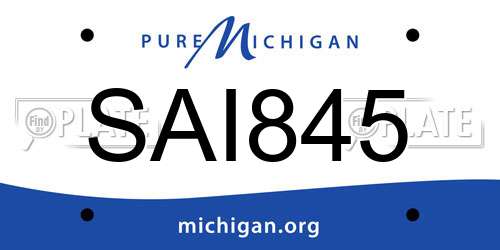 SAI845 Michigan License Plate