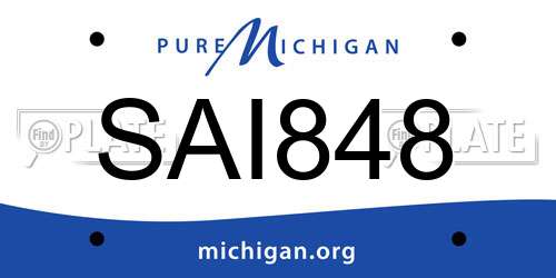 SAI848 Michigan License Plate