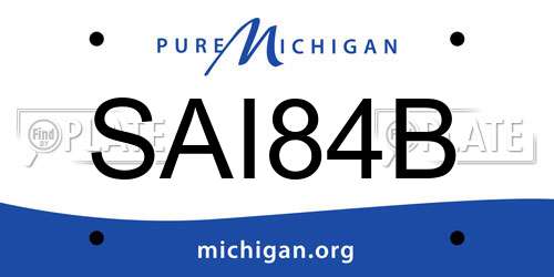 SAI84B Michigan License Plate