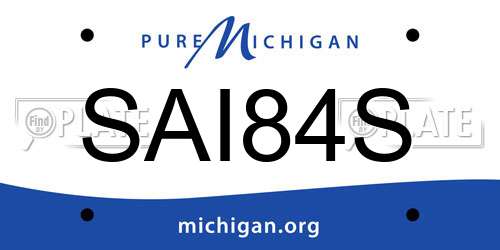 SAI84S Michigan License Plate