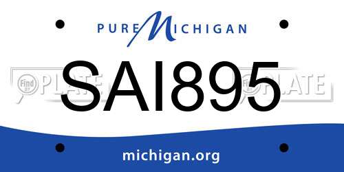 SAI895 Michigan License Plate
