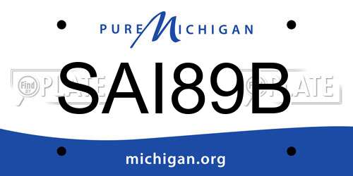 SAI89B Michigan License Plate