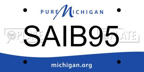 SAIB95 Michigan License Plate