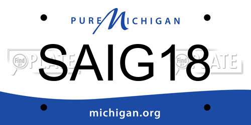 SAIG18 Michigan License Plate